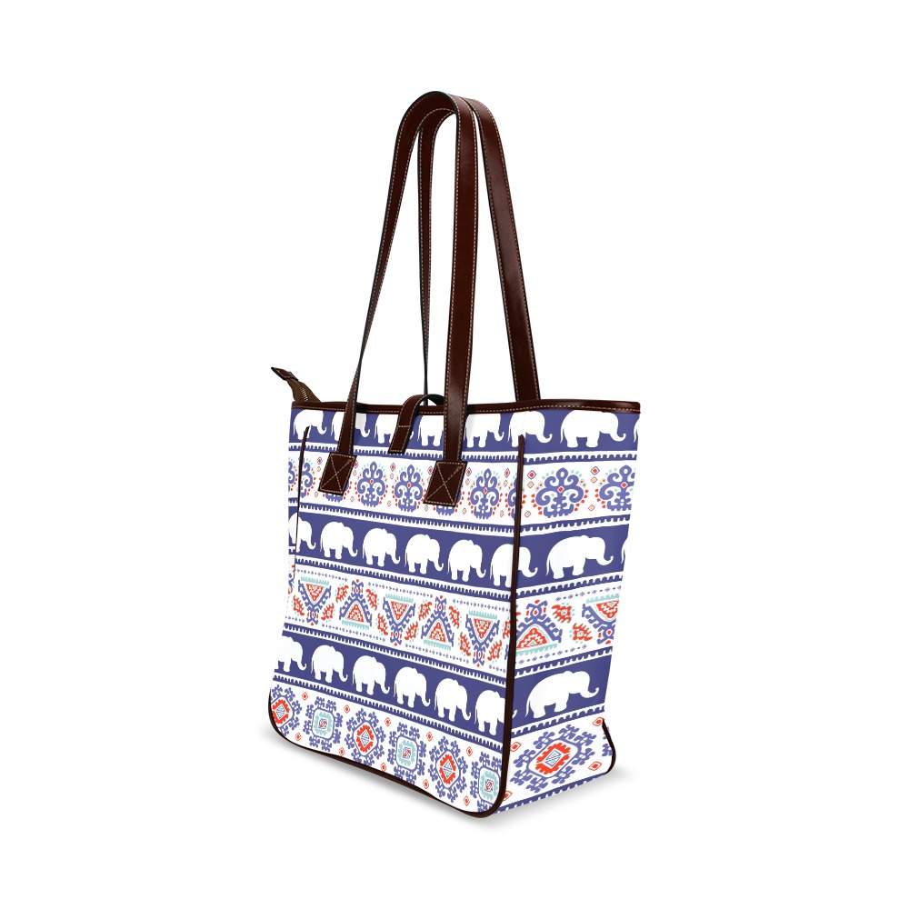 Tote Bag (Model 1644) with elephant tribal pattern, waterproof, for work/shopping.
