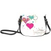 Classic Saddle Bag with a heart-themed design for women, perfect for Valentine's Day, made of PU leather.