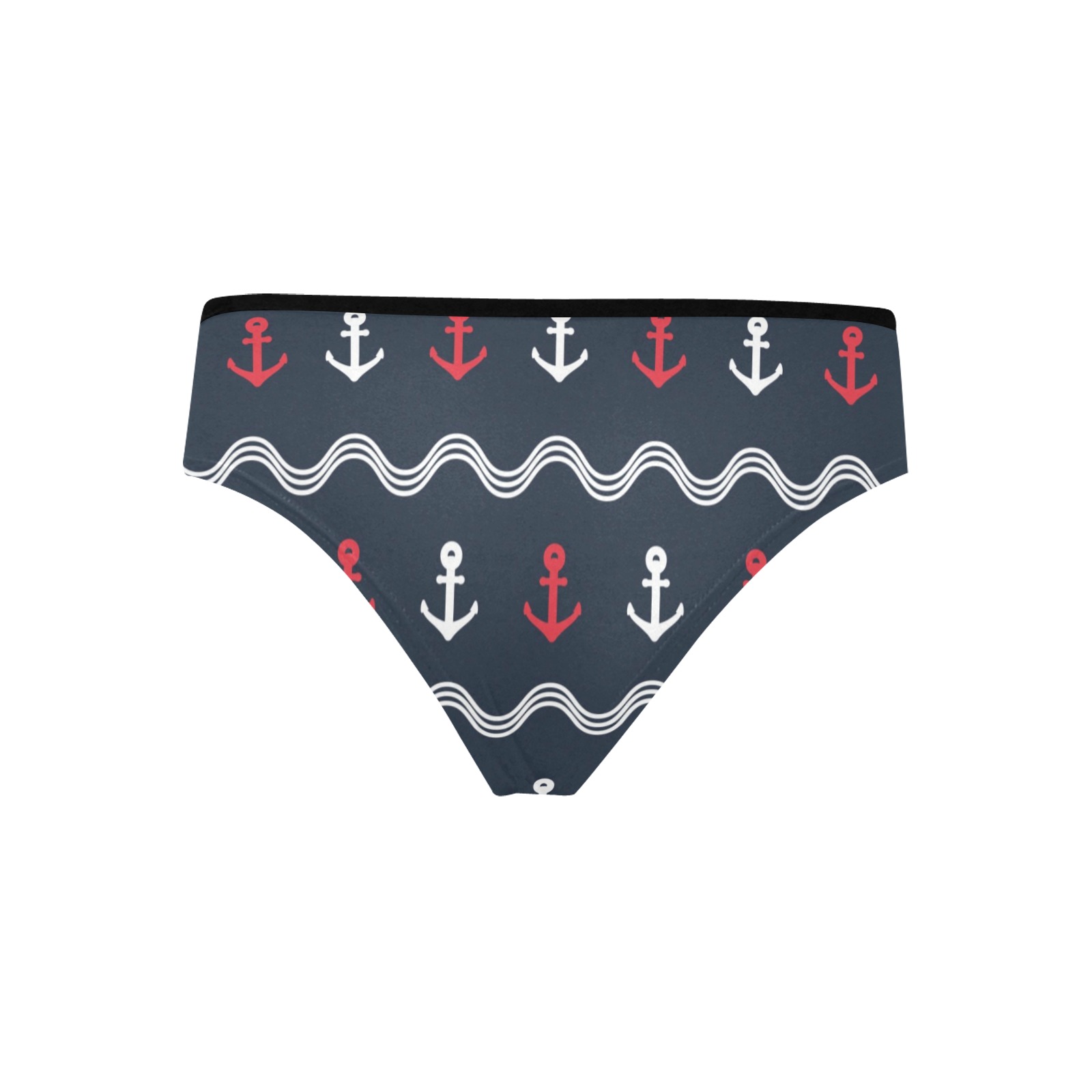 Women's Hipster Panties (Model L33) with Anchor Print - Comfortable Polyester Underwear