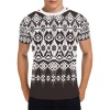 Men's All Over Print Patch Pocket T-Shirt (Model T56) in White and Black, Polyester fabric, short sleeve