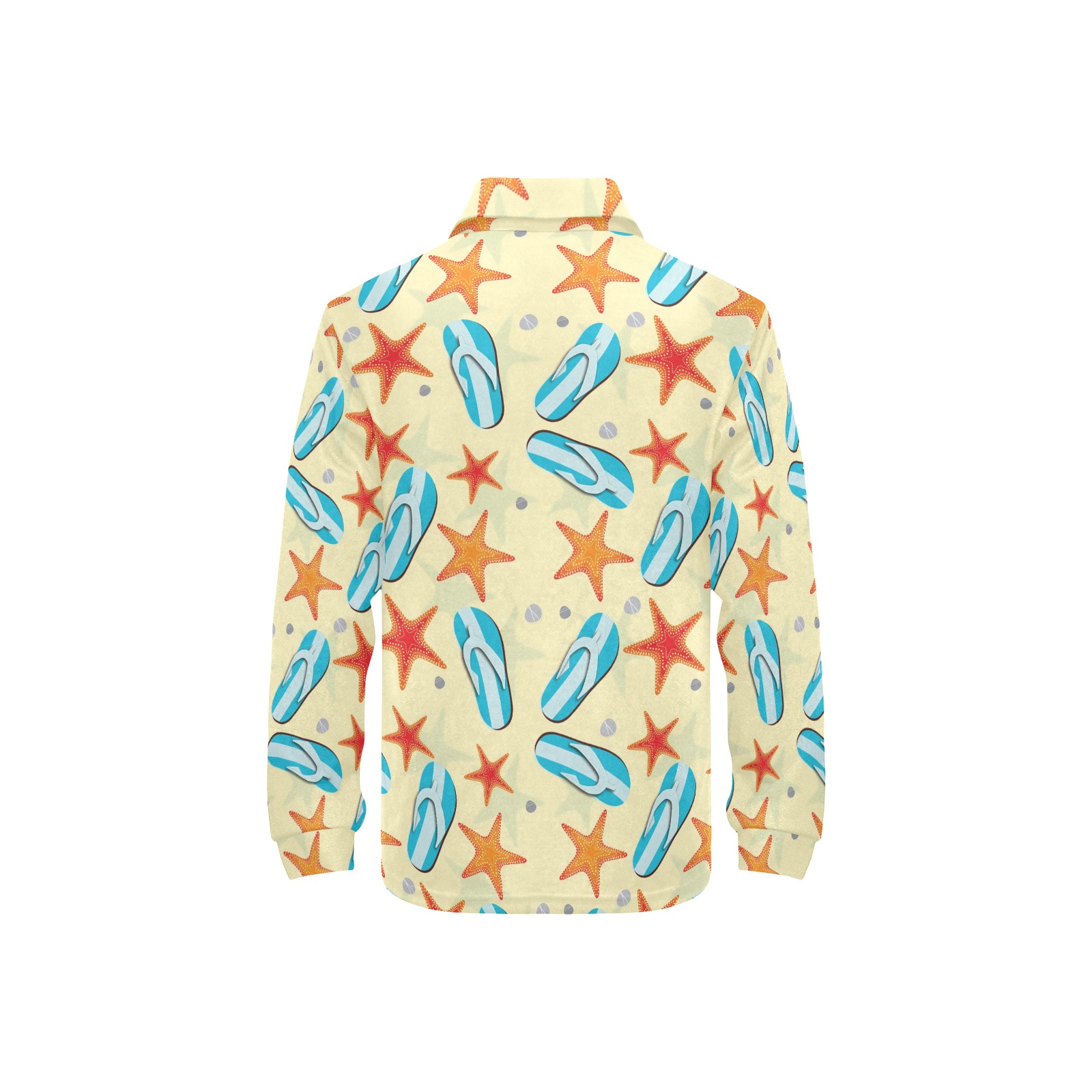 Big Boys' Long Sleeve Polo Shirt T73 with Surfboard Print, 100% Polyester