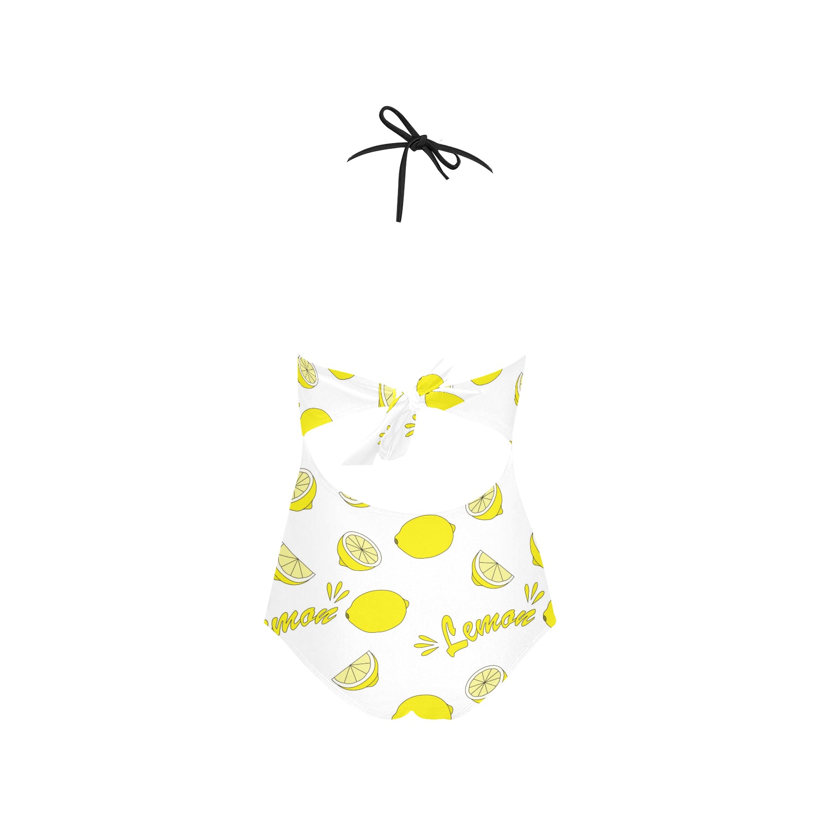 Yellow lemon pattern Lace Band Embossing Swimsuit (S15) for women, stylish swimwear