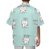 Turquoise Grooming Jacket (H53) with tooth pattern and text for pet grooming, zip up