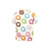 Little girls' donut print polo shirt, made of polyester, summer fashion.