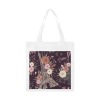 Canvas Tote Bag (Model 1700) with floral Eiffel Tower design, reusable canvas tote bag, suitable for shopping.