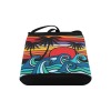 Shoulder Sling Bag Model 1613 with beach print: polyester and oxford fabric, for women, featuring sunset and waves.