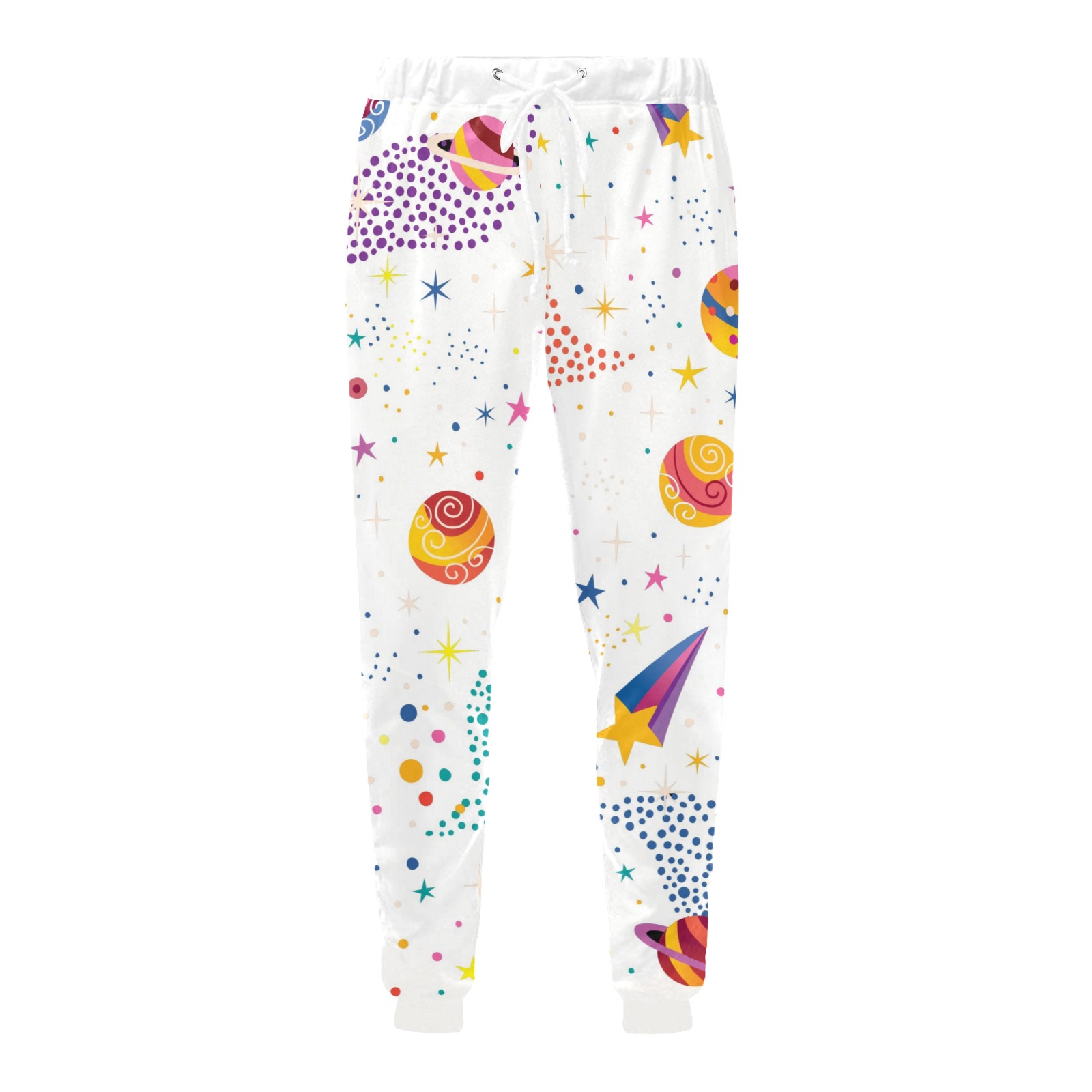 Unisex Casual Sweatpants (Model L11) with Colorful Print for Women | Inkedjoy