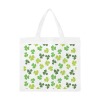 White canvas tote bag with green cactus pattern, large size, perfect for shopping and carrying essentials