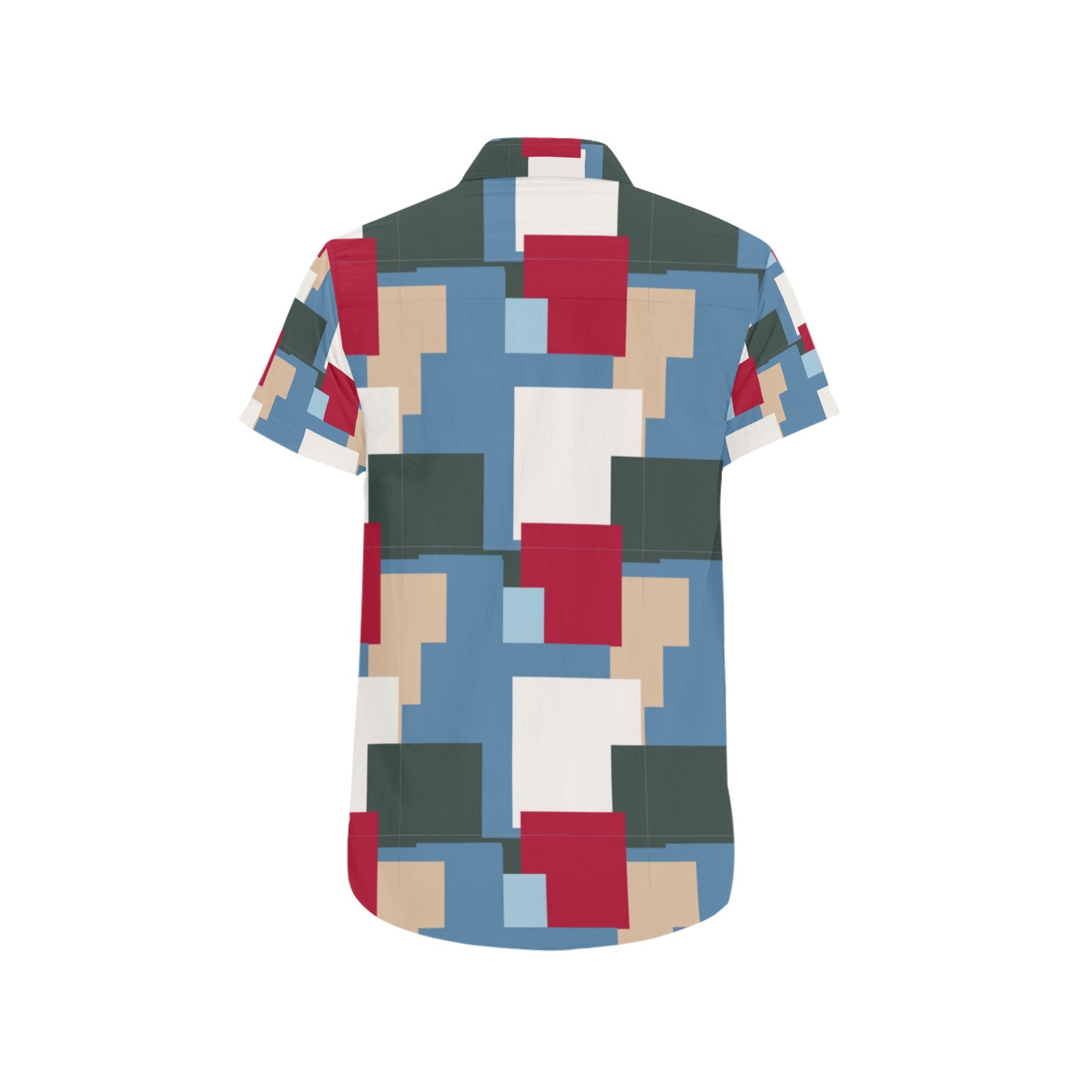 Men's All Over Print Shirt (Model T53) geometric pattern, short sleeves, button-up collar, breathable fabric