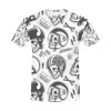 Men's All Over Print T-shirt (Model T40) featuring skull and helmet pattern. USA Size.