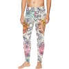 Men's all over print leggings (Model L38) with floral and abstract design.