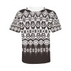 Men's All Over Print T-Shirt (Model T56) with Abstract Black and White Pattern, Polyester Fabric