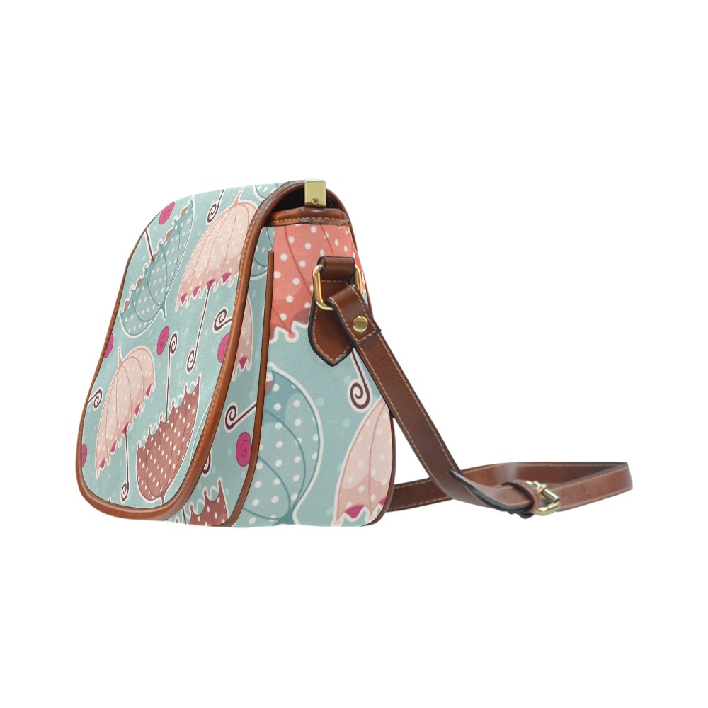 Patterned waterproof Saddle Bag (Model 1649) with adjustable strap, for women.