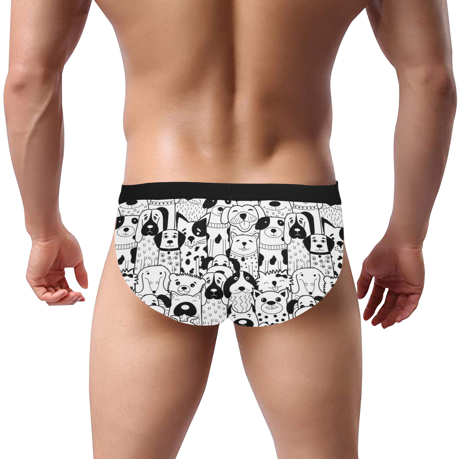 Men's mid-rise briefs with all-over print, featuring a comfortable fit and stylish design.