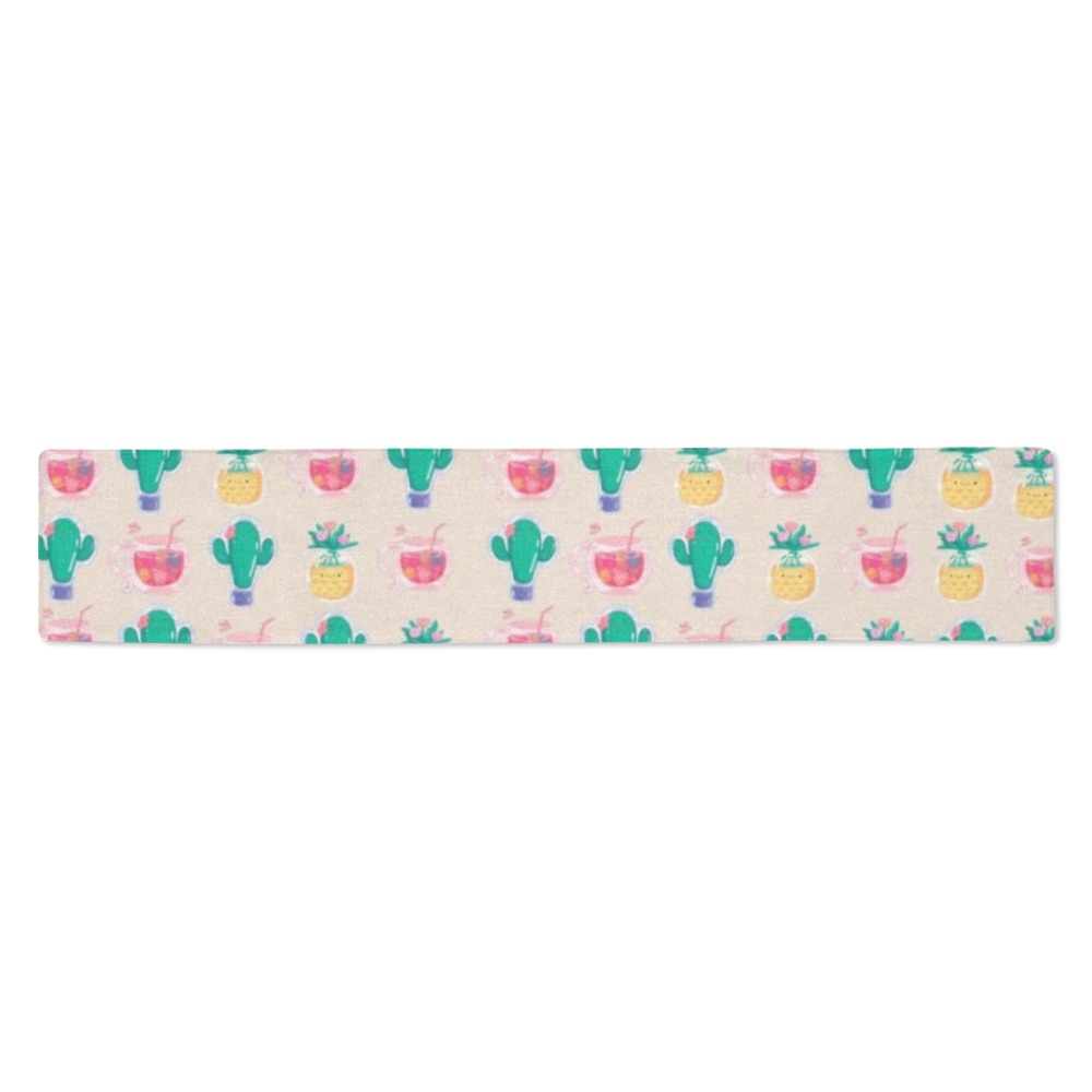 Thickiy Ronior Table Runner with Cactus Pattern, 14x72 inches