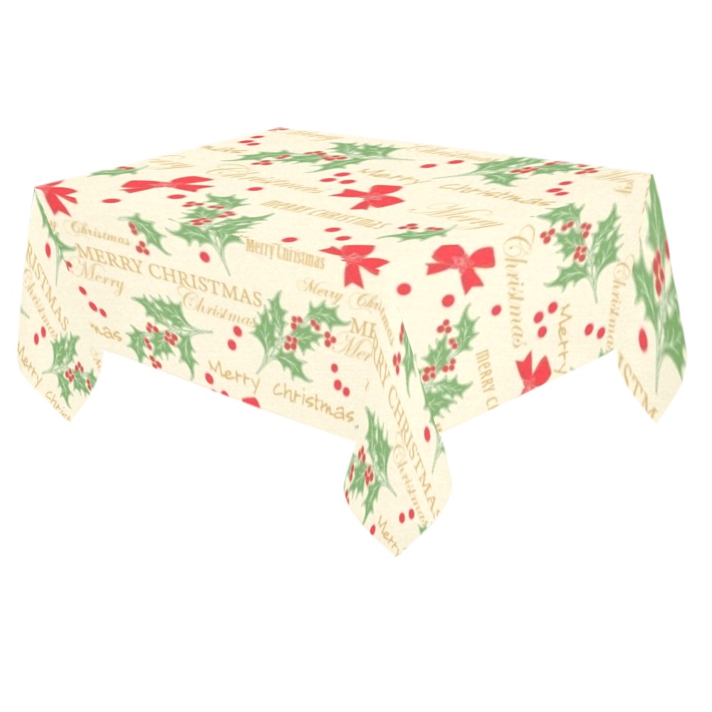 Thickiy Ronior Tablecloth 84"x 60" - Festive polyester tablecloth with a holiday print, perfect for dining and parties.