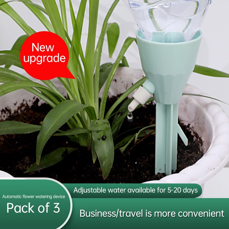 Mint spike set into a potted plant, the one thing you worry about before a trip