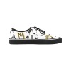 Women's Classic Canvas Low Top Shoe with Graffiti Design - White Canvas, Black Sole. Fashionable and personalized.