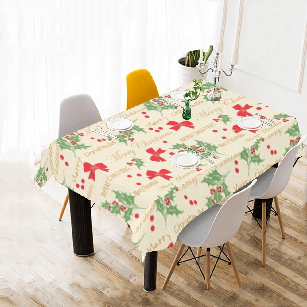 Thickiy Ronior Tablecloth 84"x 60" - Polyester festive print, perfect for dining and parties.