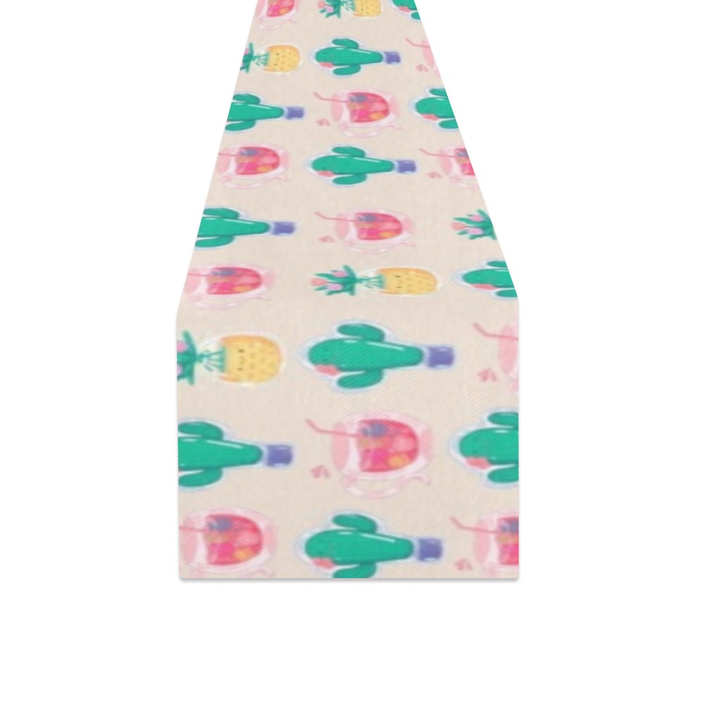 Thickiy Ronior Table Runner with cactus pattern, 100% Polyester, 14x72 inches, suitable for table, desk, mantel, etc.
