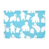 Thickiy Ronior Tablecloth with polar bear pattern, 90x60 inch, light blue polyester for dining.