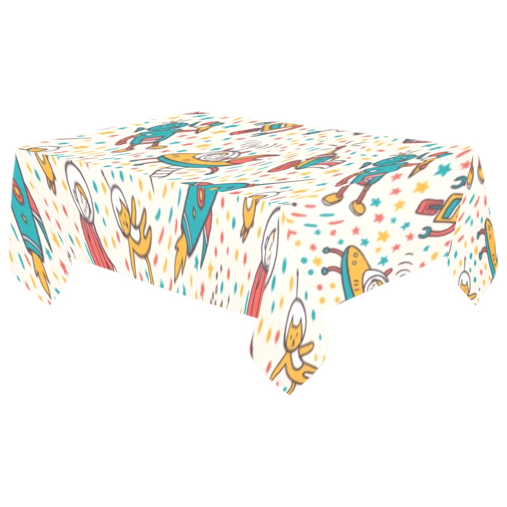 Thickiy Ronior Tablecloth with cartoon figures, 104"x 60", perfect for dining and parties