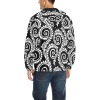 Black and white paisley quilted windbreaker (Model H35) back view.
