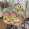 Ultra-Soft Mixed Pink Fringe Blanket with Chevron Design - 60x80 inch