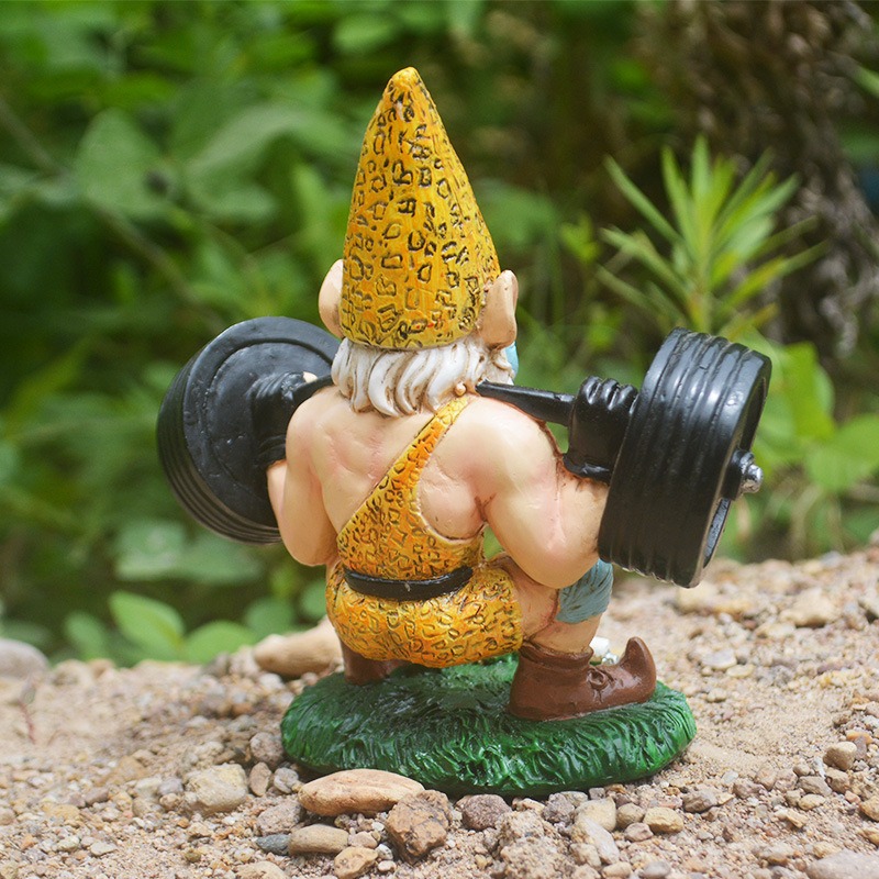 Sculpted gnome torso and arms with matte hand-painted finish