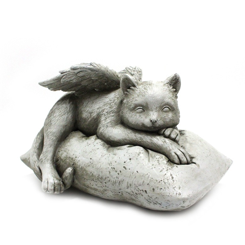 Grey resin angel memorial statue shown as an additional product photo