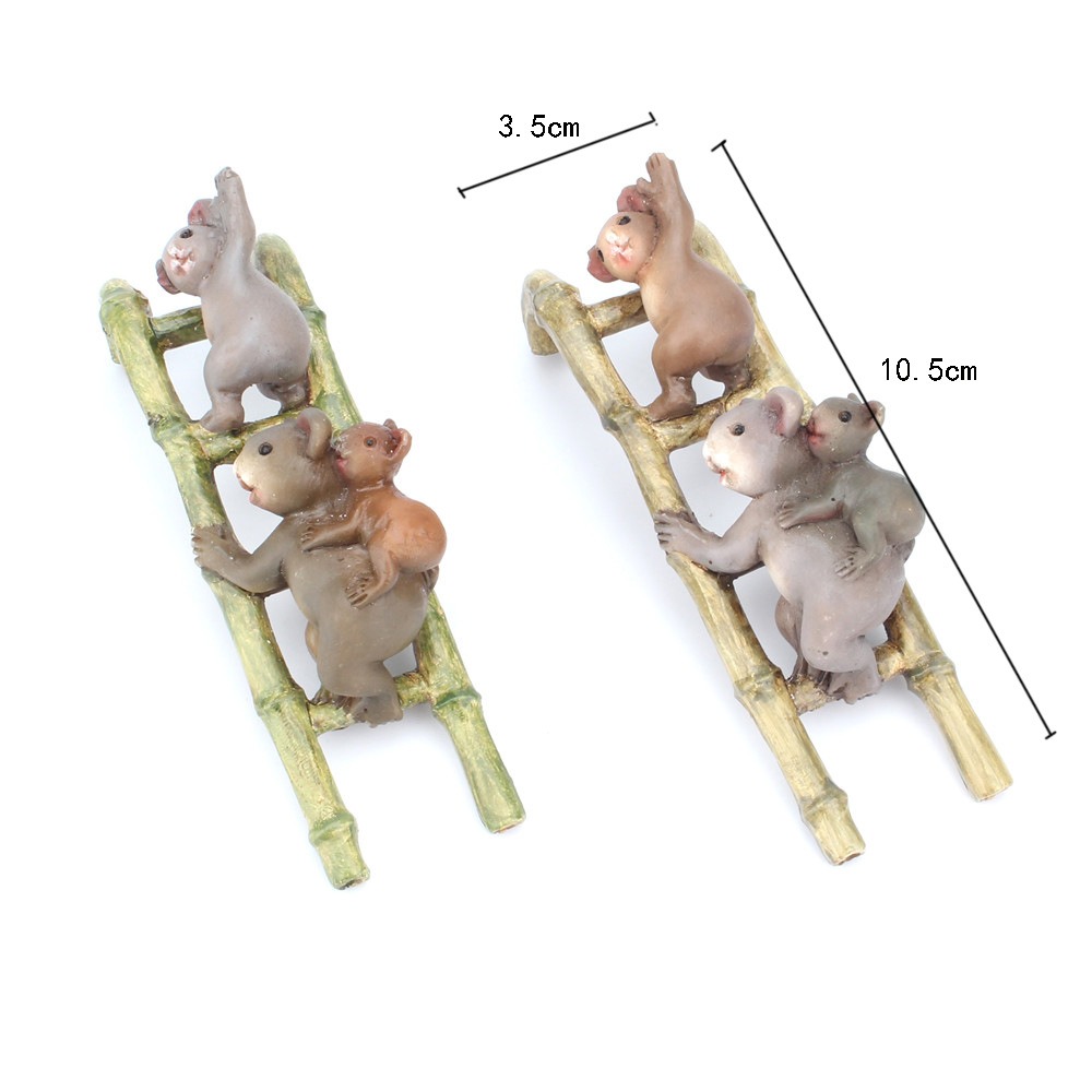 Koala ladder ornament shown with 10.5 cm length and 3.5 cm width