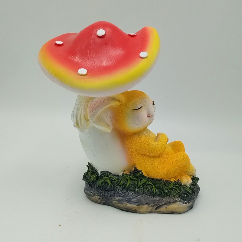 Front close-up of sculpted bunny fur and closed eyes