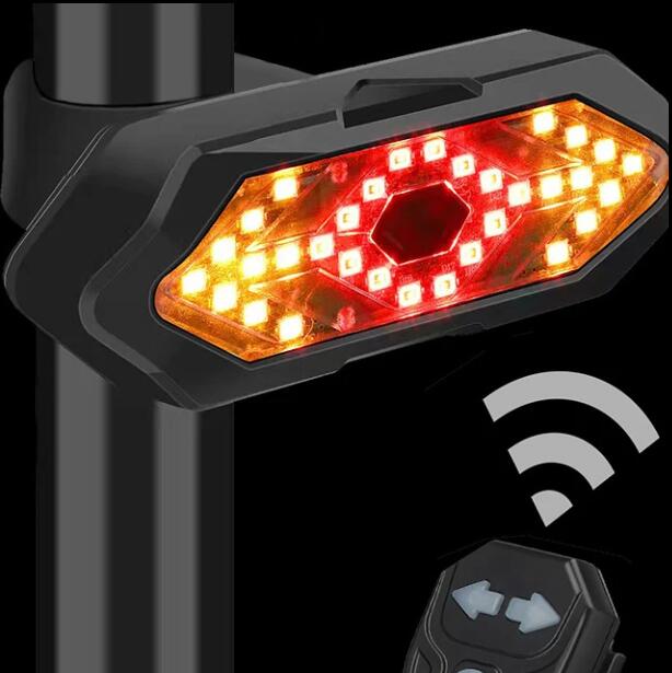 Bike Turn Signal Light Remote Control Bicycle Direction Indicator MTB LED Rear Rechargeable Steering