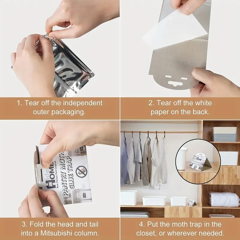 Glue trap folded into a tent and placed in a closet