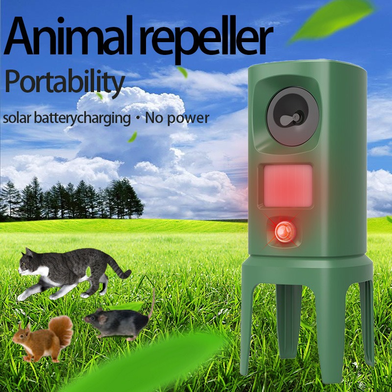 Solar mouse repeller, outdoor multi-floor cat repeller, LED explosion ultrasonic dog