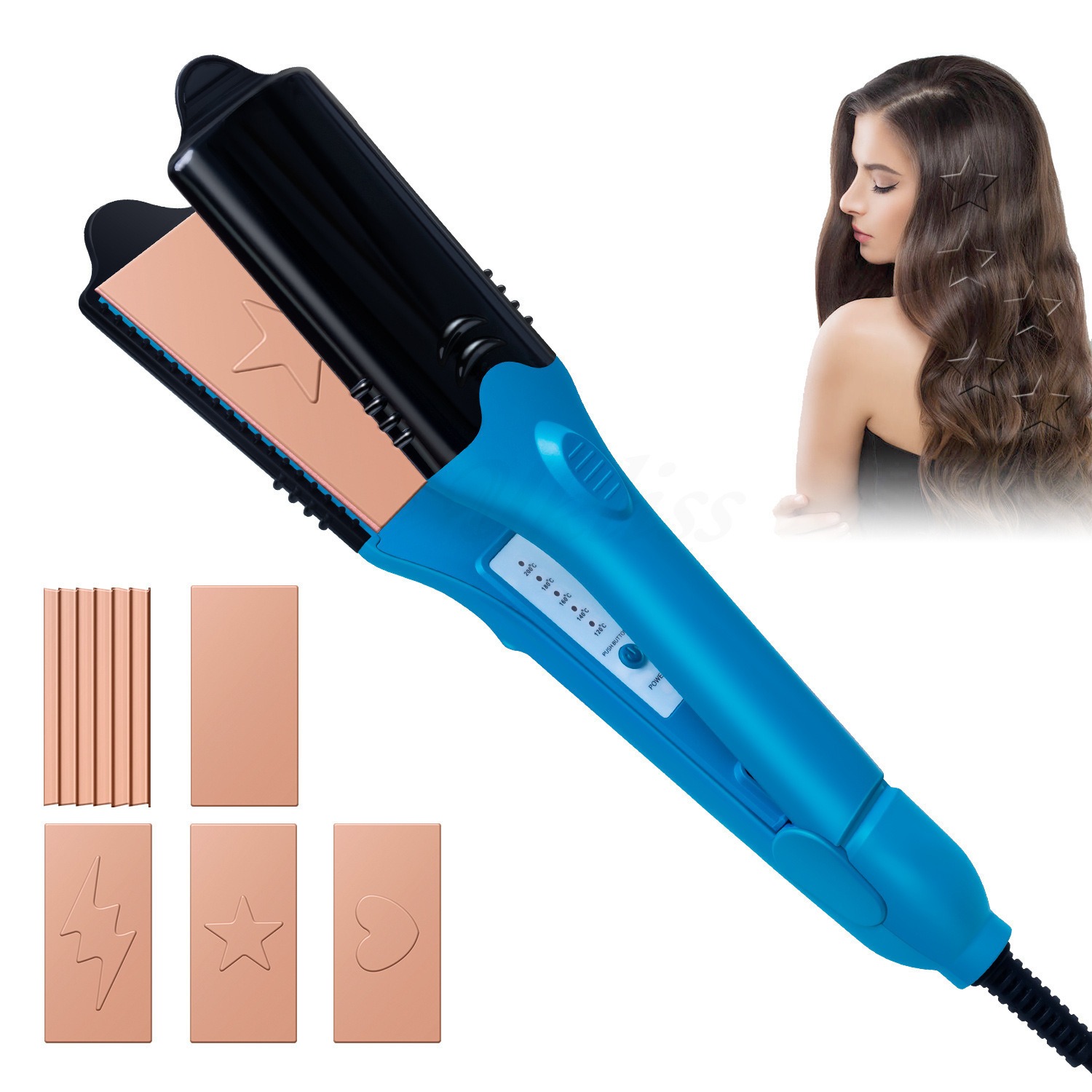 Plugged in hair outlet crimper