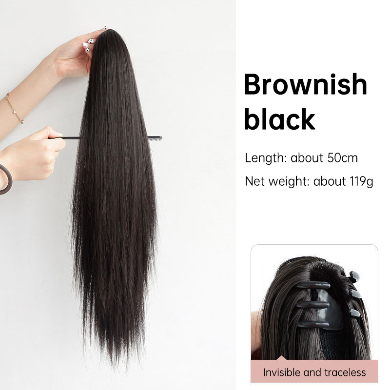 Close view of smooth tapered ponytail ends