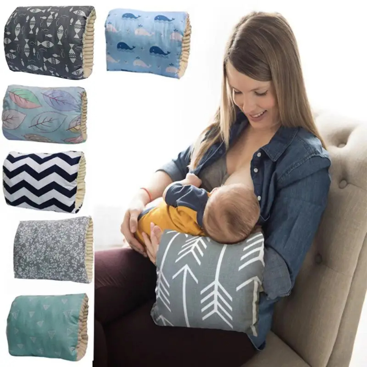 Adjustable Baby Cotton Nursing Arm Pillow Breastfeeding Washable