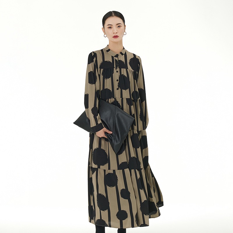 Korean temperament oversized skirt autumn and winter large size slimming dress