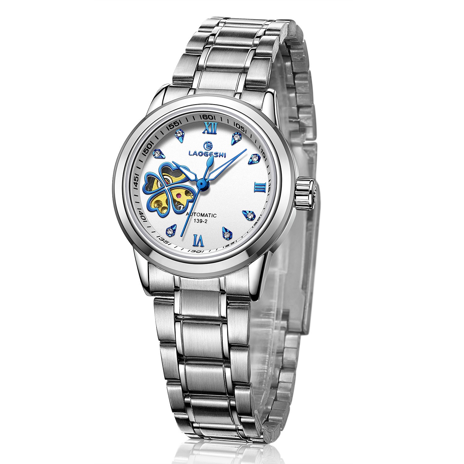 LAOGESH Women's Fully Automatic Mechanical Watch Fashion Hot Selling Night Glow Genuine Leather