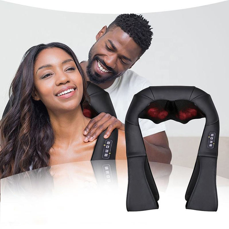 LUYAO LY-580A+1 shiatsu deep kneading heated Neck shoulder back body massager massage belt shawl