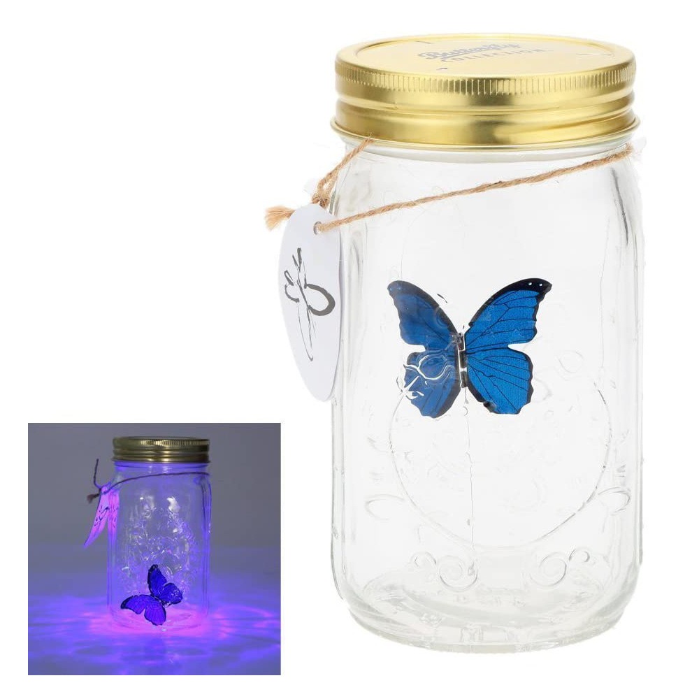 Creative Gift Super Butterfly Creative Simulation Butterfly Glass Decorative Jar Jar
