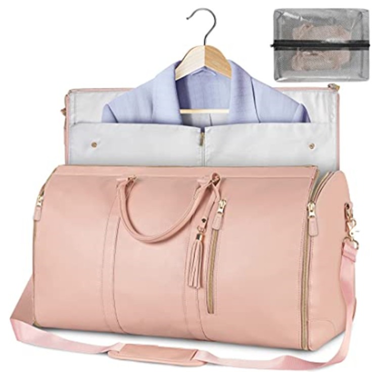 Convenient Travel Carrying Clothing Bag Large PU Leather Travel Luggage Bag Women's Fashion