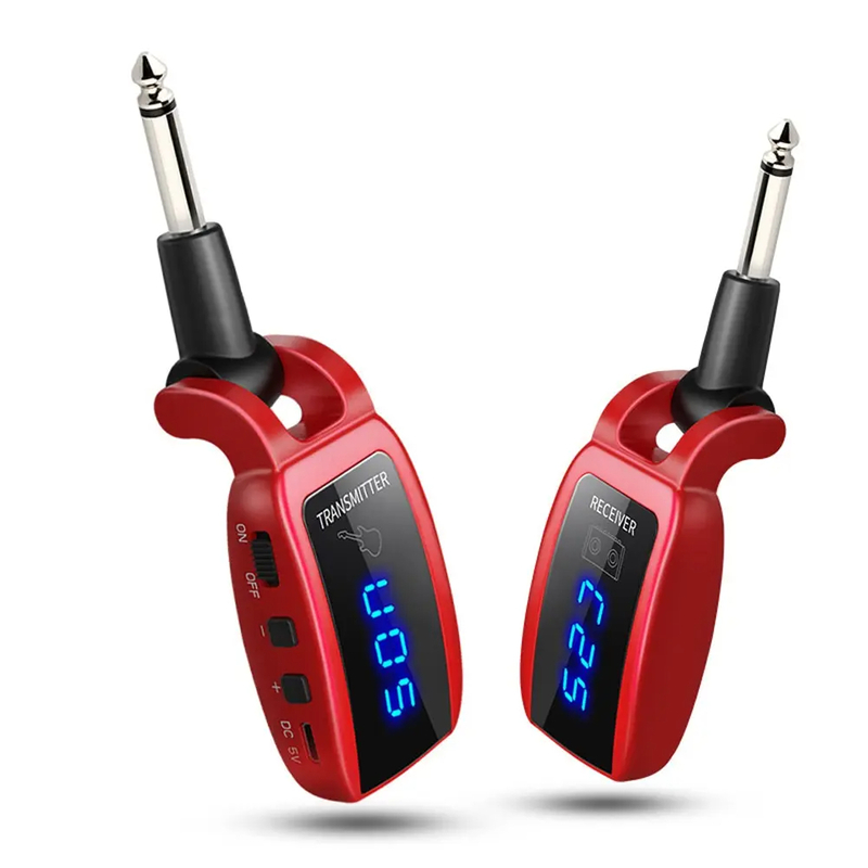 Wireless Guitar System Rechargeable Upgrated LED Screen15 Channels UHF Wireless Guitar Transmitter