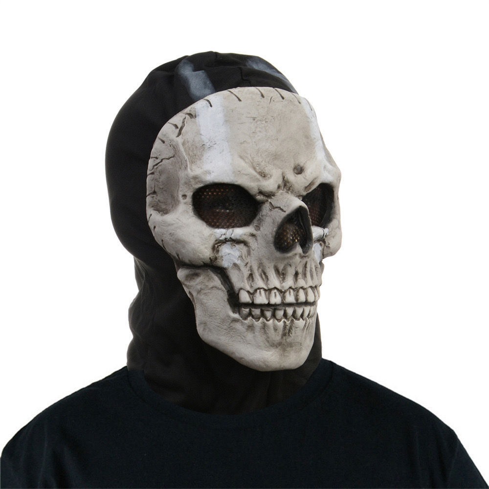 MWII Call of Duty Ghost Replica Latex Mask MW2 Cod Cosplay Headgear