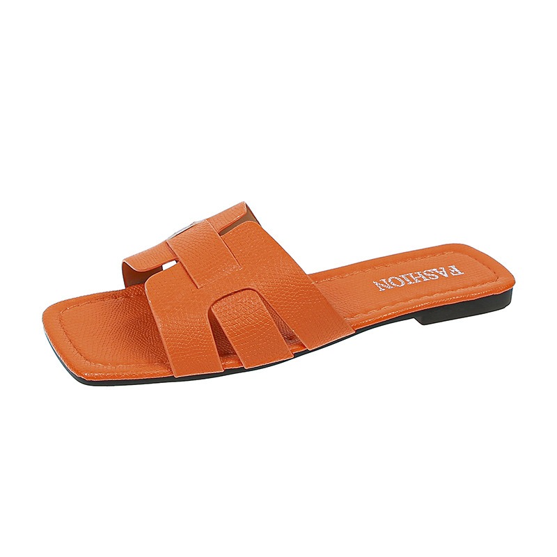 Square head H-shaped sandals for women's outerwear, summer soft sole, casual and versatile