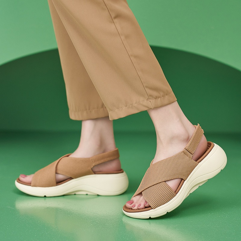 Thick Sole Sandals Lightweight, Anti slip, Comfortable, Casual Sports Velcro MD Women's Shoes image 5
