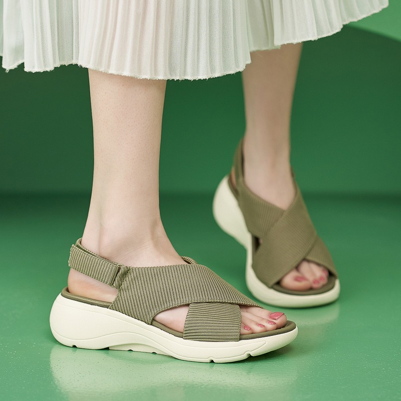 Thick Sole Sandals Lightweight, Anti slip, Comfortable, Casual Sports Velcro MD Women's Shoes