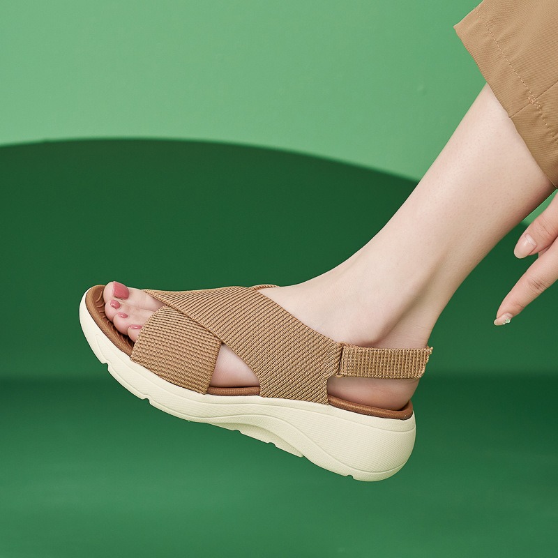 Thick Sole Sandals Lightweight, Anti slip, Comfortable, Casual Sports Velcro MD Women's Shoes image 4