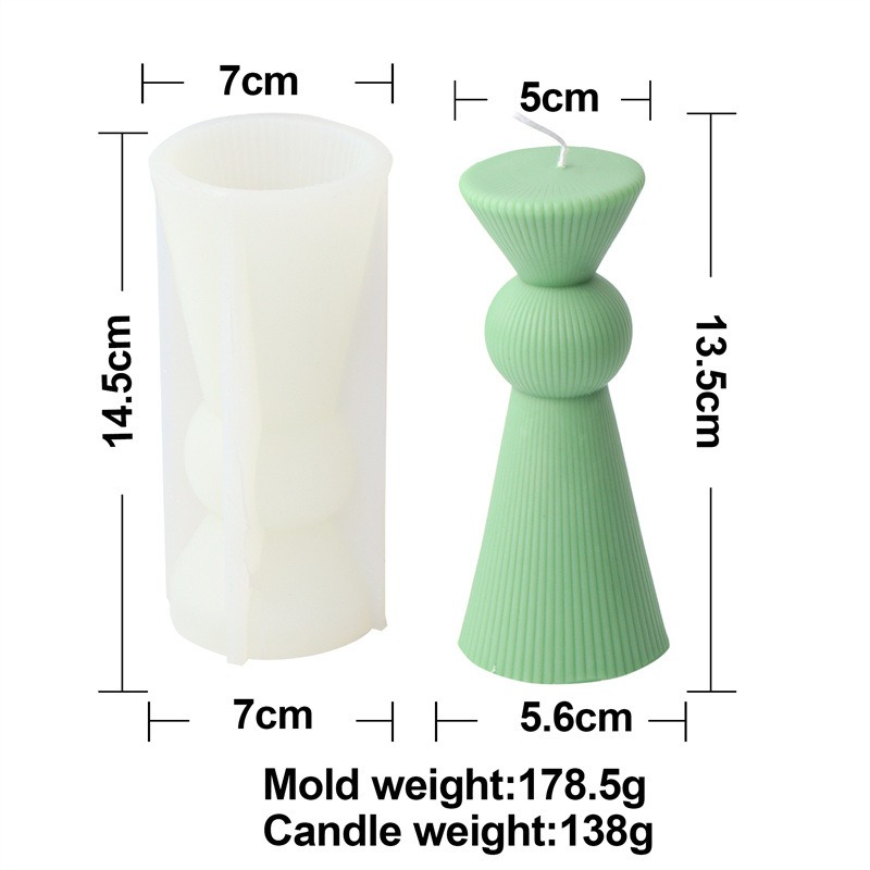 Silicone Striped Column Aromatherapy DIY Candle Mold